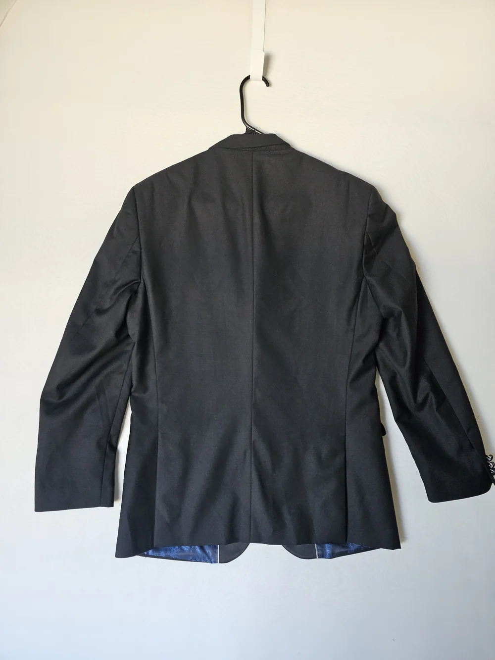 Bryan Michaels Men's Black Tuxedo Blazer Jacket Size 40R Paisley Blue Lining